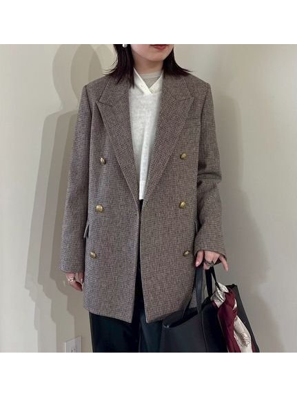 【ミラオーウェン/Mila Owen】のチェック金釦ダブルブレストロングブレザー 人気、トレンドファッション・服の通販 founy(ファニー) 　雑誌掲載アイテム　Magazine Picks & Fashion Features　ファッション雑誌　Fashion Magazines　ヴェリィ　VERY　ファッション　Fashion　レディースファッション　Fashion for Women　9月号　September Issue　今季　This Season, Current Season　ストライプ　Stripe, Striped Pattern　雑誌　Magazine, Fashion Magazine　チェック　Check, Plaid, Tartan　トレンド　Trend, Trending Now　フラップ　Flap, Flap Pocket　ポケット　Pocket, Pocket Detail　ロング　Long, Long-Length　エレガント 上品　Elegant　 other-1|ID: prp329100004633362 ipo3291000000033351503
