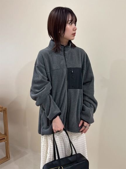 【ミラオーウェン/Mila Owen】のオーバーサイズフリースブルゾン インテリア・キッズ・メンズ・レディースファッション・服の通販 founy(ファニー) 　雑誌掲載アイテム　Magazine Picks & Fashion Features　ファッション雑誌　Fashion Magazines　ジゼル　GISELe　ファッション　Fashion　レディースファッション　Fashion for Women　アウター　Coat / Outerwear Collection　ブルゾンジャケット・スポーティアウター　Blouson Jackets　アウトドア　Outdoor Clothing　9月号　September Issue　コクーン　Cocoon, Cocoon Silhouette　雑誌　Magazine, Fashion Magazine　トリミング　Trimming, Decorative Edge　定番　Standard, Basic Item　フェミニン　Feminine, Girly　メッシュ　Mesh, Net Fabric　おすすめ　Recommended / Our Picks　エレガント 上品　Elegant　GRY[006]|ID: prp329100004633364 ipo3291000000033631110