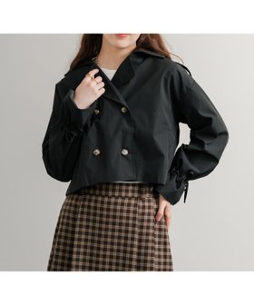 【ロッキーモンロー/Rocky Monroe】のショート丈トレンチジャケット 人気、トレンドファッション・服の通販 founy(ファニー) ファッション Fashion レディースファッション Fashion for Women アウター Coat / Outerwear Collection レディースジャケット・軽アウター Jackets コンパクト Compact, Small Size ショート Short, Short Length ジャケット Jacket, Outerwear トレンチ Trench, Trench Coat ドレープ Drape, Draping Fabric バランス Balance, Style Balance ボックス Boxy, Box Shape リラックス Relax, Relaxed Fit 再入荷 Restock / Back in Stock エレガント 上品 Elegant |ID:prp329100004633404