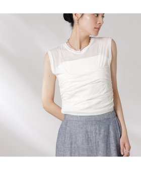 【ナノ ユニバース/nano universe】 ドッキングビスチェシアートップス人気、トレンドファッション・服の通販 founy(ファニー) ファッション Fashion レディースファッション Fashion for Women トップス・カットソー Cut & Sew Tops ビスチェ Bustiers & Corset Tops / Layered Bustier Style ウォッシャブル Machine Washable ギャザー Gathered, Ruffled シアー Sheer, See-Through シンプル Simple, Minimal スリット Slit, Slit Detail デニム Denim, Jeans Material トレンド Trend, Trending Now ドッキング Docking, Mixed Material ビスチェ Bustier, Corset Top ボトム Bottoms, Lower Wear おすすめ Recommended / Our Picks 2025年 2025 2025春夏・S/S Spring/Summer 2025 SS25 |ID:prp329100004633415