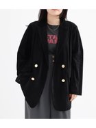 【ヴァン/Vin】のメッシュベロアテーラードジャケット 人気、トレンドファッション・服の通販 founy(ファニー) ファッション Fashion レディースファッション Fashion for Women アウター Coat / Outerwear Collection レディースジャケット・軽アウター Jackets テーラードジャケット / 通勤・きれいめスタイル Tailored Jackets & Blazers ジャケット Jacket, Outerwear タートル Turtleneck, Turtle Collar ダブル Double, Double-Breasted エレガント 上品 Elegant A/W・秋冬 Autumn/Winter thumbnail ブラック|ID: prp329100004633438 ipo3291000000033352355