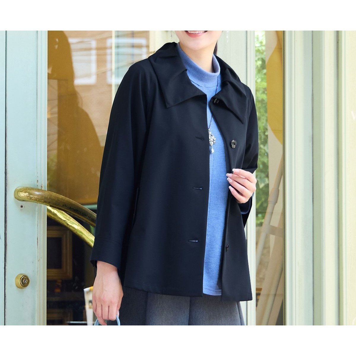 【ミゼール/MISSEL】の【3L/4Lサイズあり】ポプリンAラインジャケット 人気、トレンドファッション・服の通販 founy(ファニー) 　ファッション　Fashion　レディースファッション　Fashion for Women　アウター　Coat / Outerwear Collection　レディースジャケット・軽アウター　Jackets　ジャケット　Jacket, Outerwear　ストレッチ　Stretch, Stretchy Fabric　冬　Winter / This Winter　 other-1|ID: prp329100004633440 ipo3291000000033352381