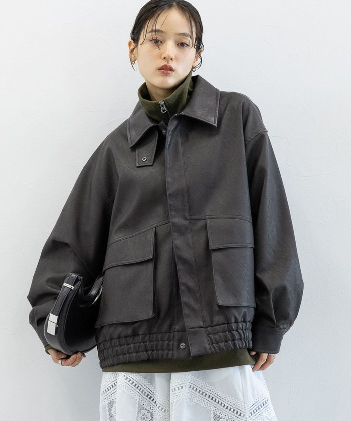 【レイジブルー/RAGEBLUE】の【WOMENS】ヴィンテージライク/BIGフェイクレザーブルゾン インテリア・キッズ・メンズ・レディースファッション・服の通販 founy(ファニー) https://founy.com/ ファッション Fashion レディースファッション Fashion for Women アウター Coat / Outerwear Collection ブルゾンジャケット・スポーティアウター Blouson Jackets インナー Innerwear コンパクト Compact, Small Size シンプル Simple, Minimal スウェット / スエット Sweatshirt, Sweatwear スカーフ Scarf, Neckwear スタンド Stand Collar, Upright Stand スニーカー Sneakers, Trainers スラックス Slacks, Dress Pants デニム Denim, Jeans Material トレンド Trend, Trending Now 定番 Standard, Basic Item フェイクレザー Faux Leather, PU Leather ブルゾン Blouson, Bomber Jacket ポケット Pocket, Pocket Detail リアル Real, Realistic ルーズ Loose, Oversized 冬 Winter / This Winter おすすめ Recommended / Our Picks |ID: prp329100004633457 ipo3291000000033352559