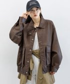 【レイジブルー/RAGEBLUE】の【WOMENS】ヴィンテージライク/BIGフェイクレザーブルゾン ブラウン58|ID: prp329100004633457 ipo3291000000033352565