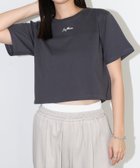 【アンドミー/andme】のワンポイント エンブロイダリー ミニ Tシャツ スミクロ×オフホワイト|ID: prp329100004633465 ipo3291000000033596185