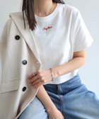 【アンドミー/andme】のワンポイント エンブロイダリー ミニ Tシャツ オフホワイト×レッド|ID: prp329100004633465 ipo3291000000033596190