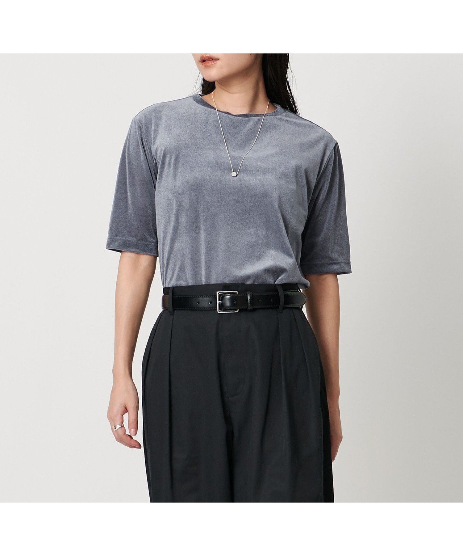 【ユナイテッドアローズ/UNITED ARROWS】のMARW UNITED ARROWS シアー ベロア カットソー インテリア・キッズ・メンズ・レディースファッション・服の通販 founy(ファニー) 　ファッション　Fashion　レディースファッション　Fashion for Women　トップス・カットソー　Cut & Sew Tops　カットソー・ベーシックTシャツ　Cut-and-Sewn Tops / Stretch Tees & Basics　ベロアトップス　Velour Tops / Velvet-Look Items　カットソー　Cut and Sewn Top　シアー　Sheer, See-Through　タイトスカート　Pencil Skirt, Tight Skirt　人気　Popular, Best Seller　ベロア　Velour, Soft Velvet　ワイド　Wide, Wide Fit　ビジネス 仕事 通勤　Business / Work / Commuting　MD.GRAY|ID: prp329100004633471 ipo3291000000033352979