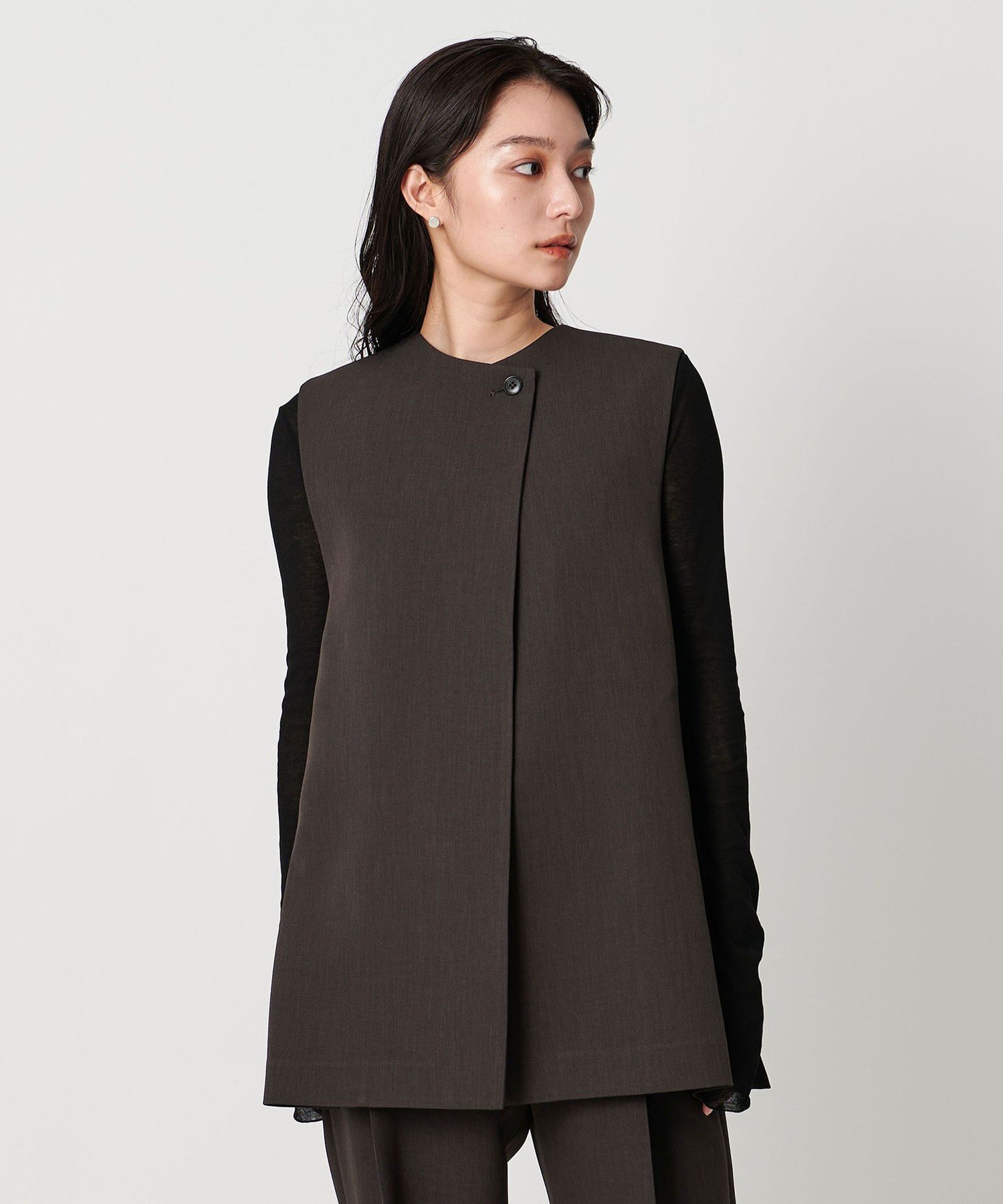 【ユナイテッドアローズ/UNITED ARROWS】のMARW UNITED ARROWS ウエスト ベルト ジレ インテリア・キッズ・メンズ・レディースファッション・服の通販 founy(ファニー) 　ファッション　Fashion　レディースファッション　Fashion for Women　アウター　Coat / Outerwear Collection　トップス・カットソー　Cut & Sew Tops　ベスト&ジレ / 重ね着スタイル　Vests & Gilets　ベルト&ウエストマーク　Belts & Waist Accessories　定番　Standard, Basic Item　人気　Popular, Best Seller　ポケット　Pocket, Pocket Detail　ビジネス 仕事 通勤　Business / Work / Commuting　DK.BROWN|ID: prp329100004633474 ipo3291000000033352998