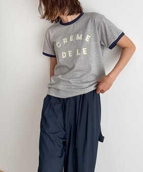 【キャナルジーン/CANAL JEAN】のEl mar CREME DELE リンガーTシャツ 人気、トレンドファッション・服の通販 founy(ファニー) ファッション Fashion レディースファッション Fashion for Women トップス・カットソー Cut & Sew Tops シャツ・ブラウス・オフィスカジュアル Elegant Blouses & Button-Ups ロングTシャツ・Tシャツ Longline T-Shirts & Tees おすすめ Recommended / Our Picks コンパクト Compact, Small Size デニム Denim, Jeans Material プリント Print, Printed Pattern ボトム Bottoms, Lower Wear 半袖 Short Sleeve, Half Sleeve |ID:prp329100004633480