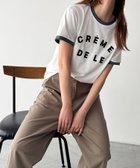 【キャナルジーン/CANAL JEAN】のEl mar CREME DELE リンガーTシャツ 人気、トレンドファッション・服の通販 founy(ファニー) ファッション Fashion レディースファッション Fashion for Women トップス・カットソー Cut & Sew Tops シャツ・ブラウス・オフィスカジュアル Elegant Blouses & Button-Ups ロングTシャツ・Tシャツ Longline T-Shirts & Tees おすすめ Recommended / Our Picks コンパクト Compact, Small Size デニム Denim, Jeans Material プリント Print, Printed Pattern ボトム Bottoms, Lower Wear 半袖 Short Sleeve, Half Sleeve thumbnail ホワイト|ID: prp329100004633480 ipo3291000000033597099