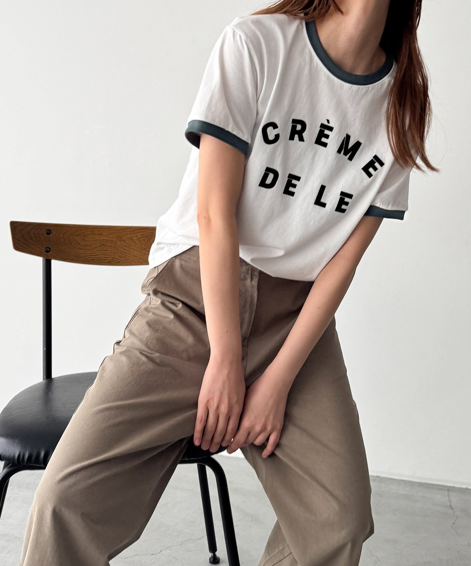 【キャナルジーン/CANAL JEAN】のEl mar CREME DELE リンガーTシャツ インテリア・キッズ・メンズ・レディースファッション・服の通販 founy(ファニー) 　ファッション　Fashion　レディースファッション　Fashion for Women　トップス・カットソー　Cut & Sew Tops　シャツ・ブラウス・オフィスカジュアル　Elegant Blouses & Button-Ups　ロングTシャツ・Tシャツ　Longline T-Shirts & Tees　おすすめ　Recommended / Our Picks　コンパクト　Compact, Small Size　デニム　Denim, Jeans Material　プリント　Print, Printed Pattern　ボトム　Bottoms, Lower Wear　半袖　Short Sleeve, Half Sleeve　ホワイト|ID: prp329100004633480 ipo3291000000033597099