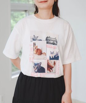 【ビームス ハート/BEAMS HEART】のネコ フォト コラージュ Tシャツ 人気、トレンドファッション・服の通販 founy(ファニー) ファッション Fashion レディースファッション Fashion for Women トップス・カットソー Cut & Sew Tops シャツ・ブラウス・オフィスカジュアル Elegant Blouses & Button-Ups ロングTシャツ・Tシャツ Longline T-Shirts & Tees キャップ Cap, Baseball Cap ショート Short, Short Length スニーカー Sneakers, Trainers デニム Denim, Jeans Material ネコ Cat, Feline Motif 猫 Cat, Kitty プリント Print, Printed Pattern ベーシック Basic, Essential リラックス Relax, Relaxed Fit |ID:prp329100004633505