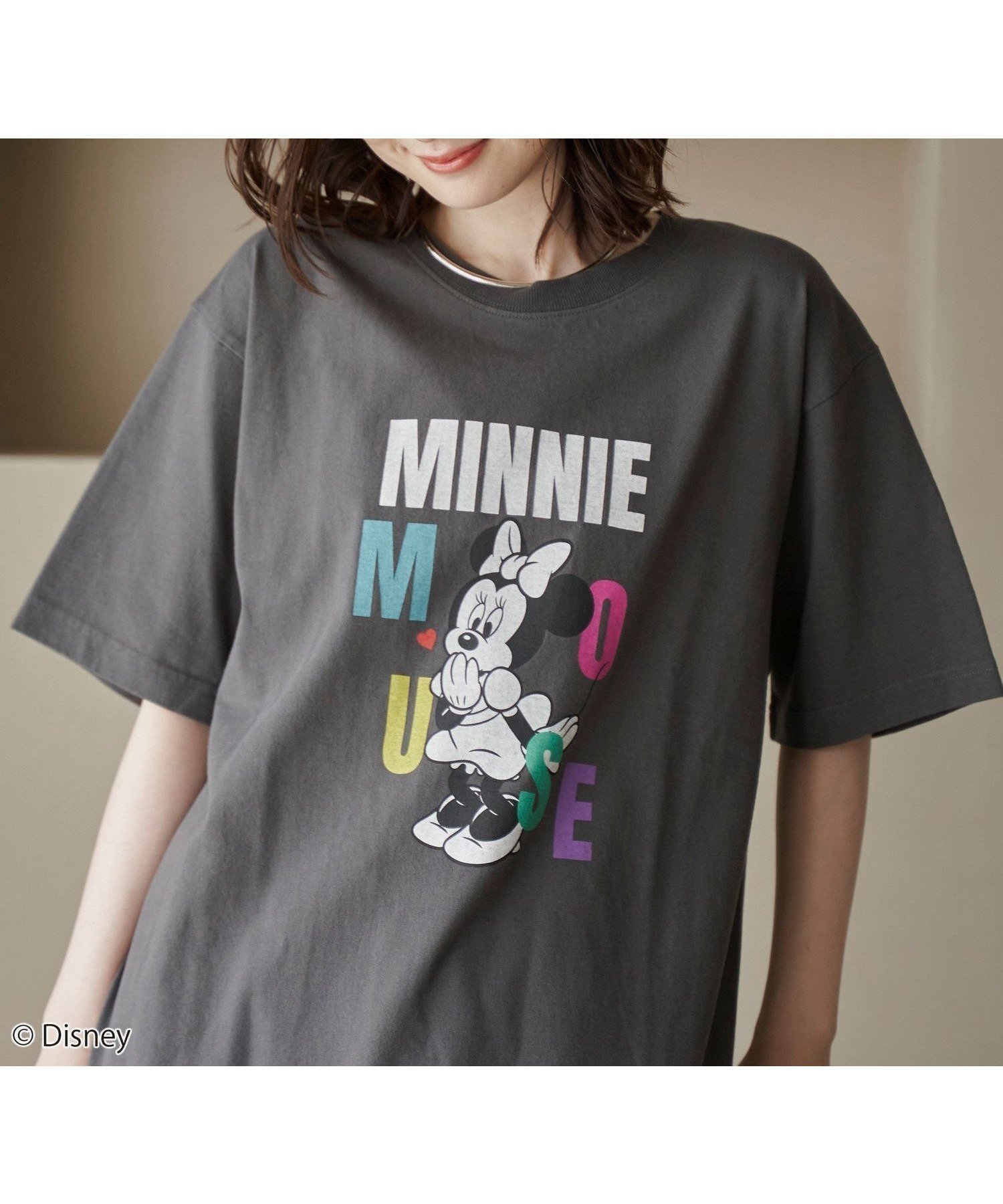 【コーエン/COEN】の【MICKEY(ミッキー) / 別注】アソートカラフルロゴプリントユニTシャツ インテリア・キッズ・メンズ・レディースファッション・服の通販 founy(ファニー) 　ファッション　Fashion　レディースファッション　Fashion for Women　トップス・カットソー　Cut & Sew Tops　シャツ・ブラウス・オフィスカジュアル　Elegant Blouses & Button-Ups　ロングTシャツ・Tシャツ　Longline T-Shirts & Tees　カラフル　Colorful Design　コンパクト　Compact, Small Size　シンプル　Simple, Minimal　パターン　Pattern, Design Print　フレア　Flare, Flared　プリント　Print, Printed Pattern　ベーシック　Basic, Essential　別注　Limited Edition, Custom Order　DK.GRAY|ID: prp329100004633526 ipo3291000000033500549
