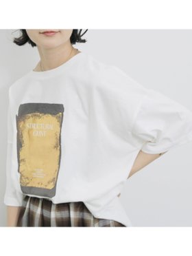 【サマンサモスモス/Samansa Mos2】の◎箔プリントTシャツ 人気、トレンドファッション・服の通販 founy(ファニー) ファッション Fashion レディースファッション Fashion for Women トップス・カットソー Cut & Sew Tops シャツ・ブラウス・オフィスカジュアル Elegant Blouses & Button-Ups ロングTシャツ・Tシャツ Longline T-Shirts & Tees シャイニー Shiny, Glossy Finish シンプル Simple, Minimal プリント Print, Printed Pattern |ID:prp329100004633532