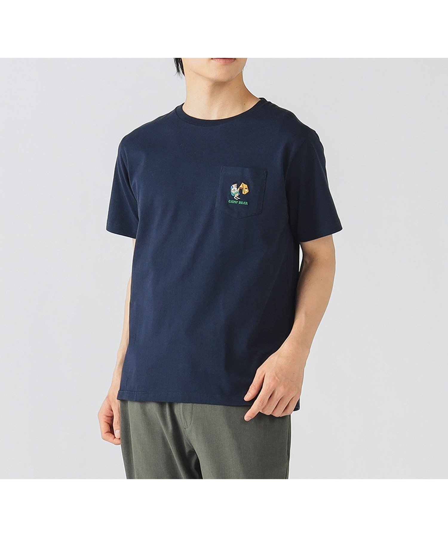 【ビームス ハート/BEAMS HEART】のキャンプ ベアー ポケットTシャツ インテリア・キッズ・メンズ・レディースファッション・服の通販 founy(ファニー) 　ファッション　Fashion　レディースファッション　Fashion for Women　トップス・カットソー　Cut & Sew Tops　シャツ・ブラウス・オフィスカジュアル　Elegant Blouses & Button-Ups　ロングTシャツ・Tシャツ　Longline T-Shirts & Tees　インナー　Innerwear　フィット　Fit, Slim Fit　ベーシック　Basic, Essential　ポケット　Pocket, Pocket Detail　レギュラー　Regular, Standard Fit　ワイド　Wide, Wide Fit　NAVY|ID: prp329100004633533 ipo3291000000033469721