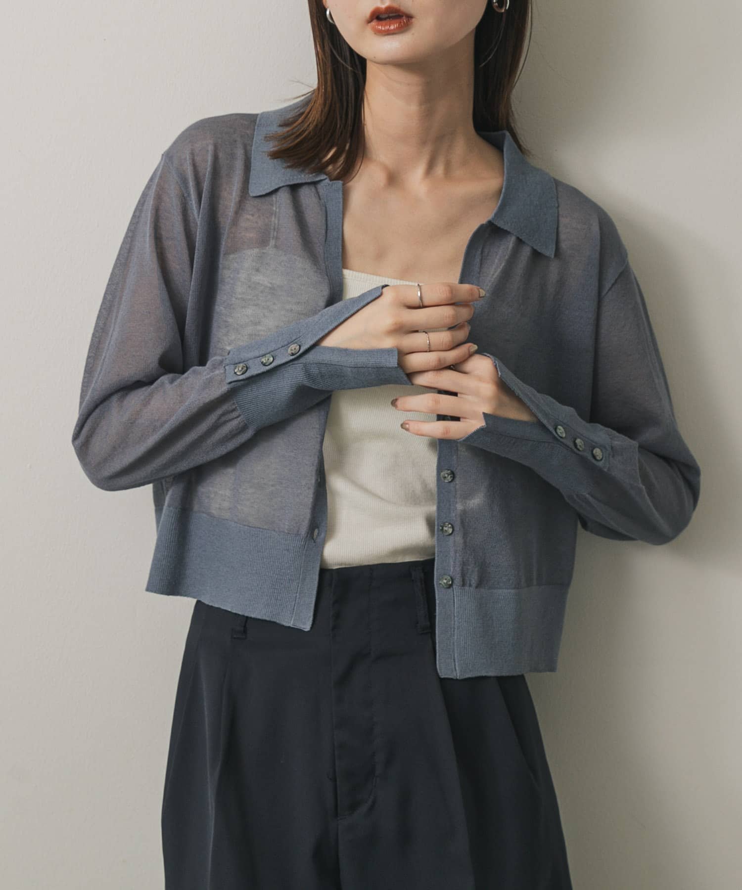 【センスオブプレイス/SENSE OF PLACE by URBAN RESEARCH】のシアースキッパーカーディガン インテリア・キッズ・メンズ・レディースファッション・服の通販 founy(ファニー) 　ファッション　Fashion　レディースファッション　Fashion for Women　トップス・カットソー　Cut & Sew Tops　カーディガン・羽織り　Layered Style Cardigans　レディースパーカー・カジュアルフーディー　Casual Hoodies & Sweatshirts　デコルテ　Décolleté, Neckline　今季　This Season, Current Season　夏　Summer　L.BLUE|ID: prp329100004633543 ipo3291000000033557293