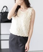 【ラジュール/Lajour】のフラワージャガードノースリーブトップス アイボリー|ID: prp329100004633552 ipo3291000000033606493