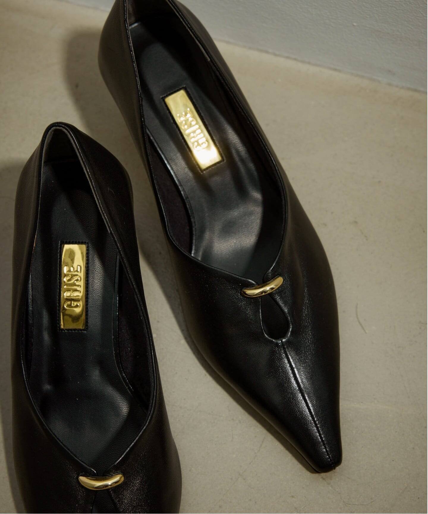 【ル タロン/Le Talon】のGRISE5cmレザーカットアウトパンプス インテリア・キッズ・メンズ・レディースファッション・服の通販 founy(ファニー) 　ファッション　Fashion　レディースファッション　Fashion for Women　カッティング　Cutting Detail　スクエア　Square, Square Shape　ストレート　Straight, Straight Cut　メタル　Metal, Metal Parts　モチーフ　Motif, Design Theme　ブラック|ID: prp329100004633702 ipo3291000000033547881