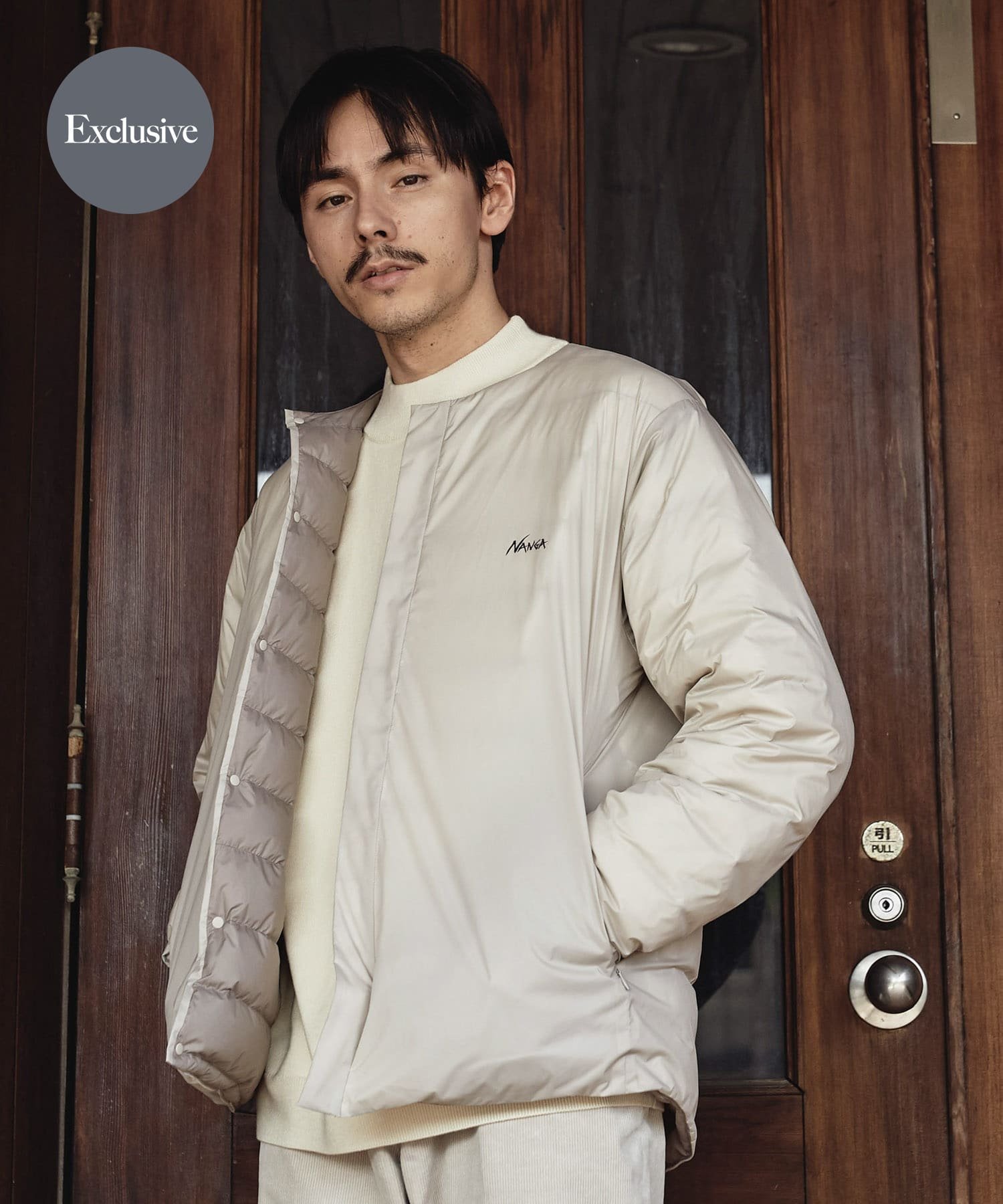 【アーバンリサーチ ドアーズ/URBAN RESEARCH DOORS / MEN】の『別注』NANGA*DOORS INNER DOWN JACKET インテリア・キッズ・メンズ・レディースファッション・服の通販 founy(ファニー) 　ファッション　Fashion　メンズファッション　Fashion for Men　アウトドア　Outdoor Clothing　インナー　Innerwear　コーティング　Coating, Coated Finish　シンプル　Simple, Minimal　スタイリッシュ　Stylish, Fashionable　スマート　Smart, Elegant　タートルネック　Turtleneck, High Neck　ダウン　Down, Puffer　定番　Standard, Basic Item　人気　Popular, Best Seller　パターン　Pattern, Design Print　パーカー　Hoodie, Parka　ポケット　Pocket, Pocket Detail　別注　Limited Edition, Custom Order　モコモコ　Fuzzy, Fluffy　おすすめ　Recommended / Our Picks　ビジネス 仕事 通勤　Business / Work / Commuting　Ivory|ID: prp329100004633742 ipo3291000000033472713