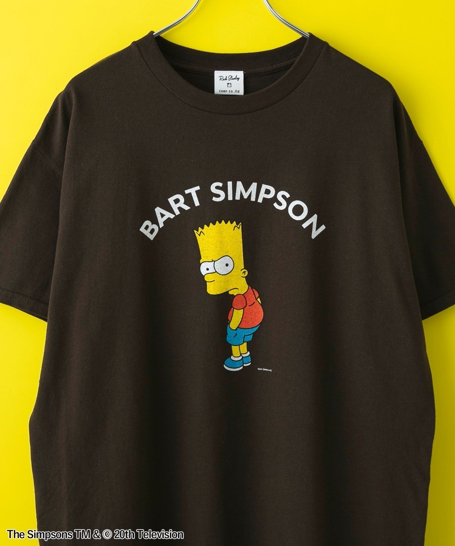 【コーエン/COEN】のTHE SIMPSONS / ROCK STANLEY(ロックスタンレー)別注プリントTシャツ インテリア・キッズ・メンズ・レディースファッション・服の通販 founy(ファニー) 　ファッション　Fashion　レディースファッション　Fashion for Women　トップス・カットソー　Cut & Sew Tops　シャツ・ブラウス・オフィスカジュアル　Elegant Blouses & Button-Ups　ロングTシャツ・Tシャツ　Longline T-Shirts & Tees　キャラクター　Character, Licensed Characters　グラフィック　Graphic, Graphic Design　スプリング　Spring, Spring Collection　人気　Popular, Best Seller　フロント　Front, Front Design　プリント　Print, Printed Pattern　別注　Limited Edition, Custom Order　リラックス　Relax, Relaxed Fit　ワーク　Workwear, Utility Style　おすすめ　Recommended / Our Picks　DK.BROWN|ID: prp329100004633793 ipo3291000000033611111