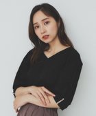 【インデックス/INDEX】の《5色展開》Vネックタックパフスリーブトップス【洗濯機洗い可/UVケア/接触冷感】 ブラック|ID: prp329100004633809 ipo3291000000033544591