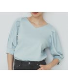 【インデックス/INDEX】の《5色展開》Vネックタックパフスリーブトップス【洗濯機洗い可/UVケア/接触冷感】 サックスブルー|ID: prp329100004633809 ipo3291000000033544594