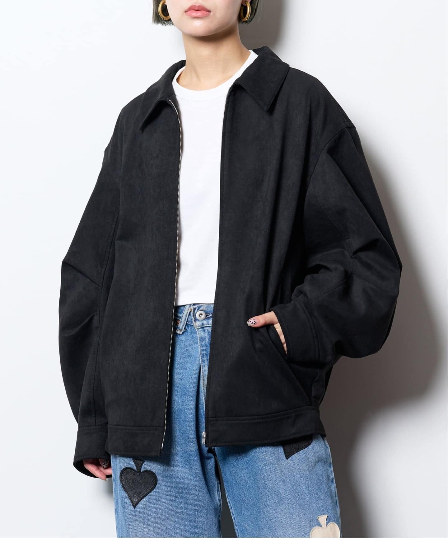 【シティーショップ/CITYSHOP】のFAUX SUEDE VOLUME ジャケット インテリア・キッズ・メンズ・レディースファッション・服の通販 founy(ファニー) 　ファッション　Fashion　レディースファッション　Fashion for Women　アウター　Coat / Outerwear Collection　レディースジャケット・軽アウター　Jackets　2025年　2025　2025-2026秋冬・A/W　Autumn/Winter 2025–26 AW25–26　なめらか　Smooth, Silky Texture　ジャケット　Jacket, Outerwear　フォルム　Silhouette, Form　フロント　Front, Front Design　ポケット　Pocket, Pocket Detail　リアル　Real, Realistic　ブラック|ID: prp329100004633883 ipo3291000000033360633