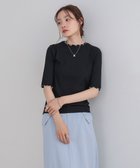 【バブ ブージュルード/Bab Bou Jeloud】のウェーブメローハーフスリーブリブカットソー 人気、トレンドファッション・服の通販 founy(ファニー) ファッション Fashion レディースファッション Fashion for Women トップス・カットソー Cut & Sew Tops カットソー・ベーシックTシャツ Cut-and-Sewn Tops / Stretch Tees & Basics インナー Innerwear カットソー Cut and Sewn Top シンプル Simple, Minimal フェミニン Feminine, Girly ボトム Bottoms, Lower Wear エレガント 上品 Elegant thumbnail BLACK|ID: prp329100004633902 ipo3291000000033624648