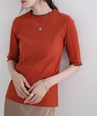 【バブ ブージュルード/Bab Bou Jeloud】のウェーブメローハーフスリーブリブカットソー 人気、トレンドファッション・服の通販 founy(ファニー) ファッション Fashion レディースファッション Fashion for Women トップス・カットソー Cut & Sew Tops カットソー・ベーシックTシャツ Cut-and-Sewn Tops / Stretch Tees & Basics インナー Innerwear カットソー Cut and Sewn Top シンプル Simple, Minimal フェミニン Feminine, Girly ボトム Bottoms, Lower Wear エレガント 上品 Elegant thumbnail テラコッタ|ID: prp329100004633902 ipo3291000000033624649