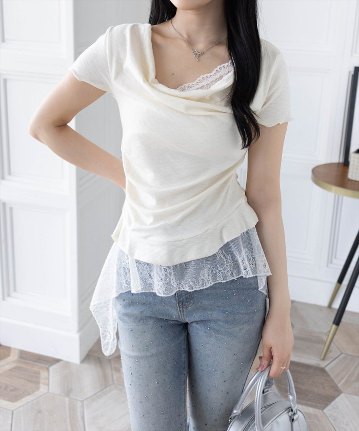 【クリア/clear】のドレープカットソー レーストップスアンサンブル インテリア・キッズ・メンズ・レディースファッション・服の通販 founy(ファニー) https://founy.com/ ファッション Fashion レディースファッション Fashion for Women トップス・カットソー Cut & Sew Tops アンサンブルニット Knit Ensembles & Twin Sets カットソー・ベーシックTシャツ Cut-and-Sewn Tops / Stretch Tees & Basics カットソー Cut and Sewn Top スラックス Slacks, Dress Pants デニム Denim, Jeans Material ドレープ Drape, Draping Fabric レース Lace, Lace Fabric |ID: prp329100004633912 ipo3291000000033697054