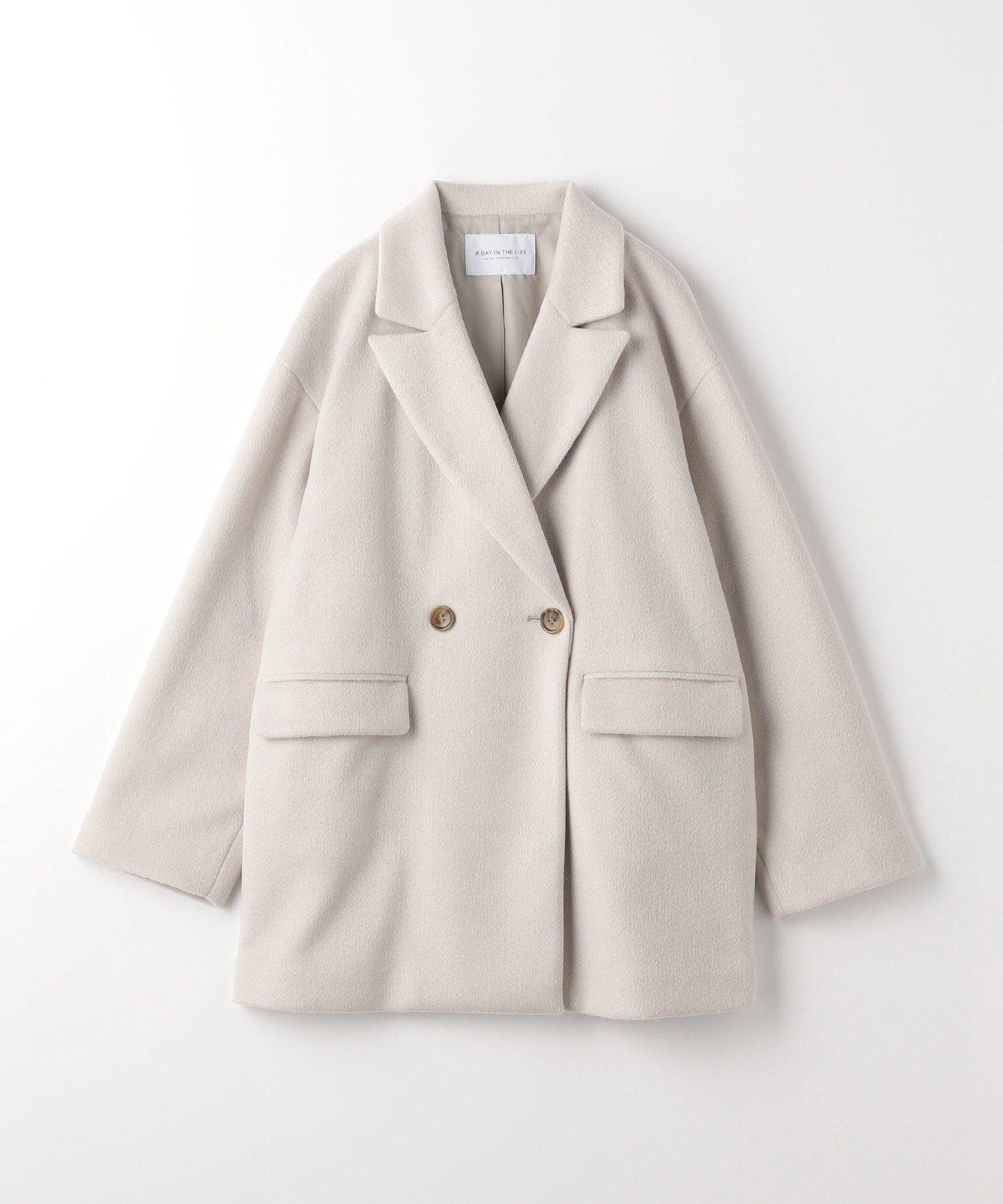 【ユナイテッドアローズ/UNITED ARROWS】のニットビーバー ダブルコート A DAY IN THE LIFE インテリア・キッズ・メンズ・レディースファッション・服の通販 founy(ファニー) 　ファッション　Fashion　レディースファッション　Fashion for Women　アウター　Coat / Outerwear Collection　コート・ロングコート・ピーコート　Long Coats, Peacoats & More　おすすめ　Recommended / Our Picks　ジャケット　Jacket, Outerwear　ダブル　Double, Double-Breasted　チェック　Check, Plaid, Tartan　バランス　Balance, Style Balance　マフラー　Scarf, Muffler　ミドル　Middle Length, Mid Height　メルトン　Melton, Heavy Wool　ロング　Long, Long-Length　ワイド　Wide, Wide Fit　無地　Plain, Solid Color　秋　Autumn　LT.GRAY|ID: prp329100004634010 ipo3291000000033362105