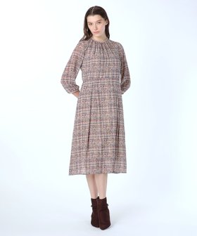 【スキャパ/SCAPA】のツイードプリントワンピース 人気、トレンドファッション・服の通販 founy(ファニー) ファッション Fashion レディースファッション Fashion for Women ワンピース Dresses エレガント 上品 Elegant ツイード Twill, Twill Weave フレア Flare, Flared プリント Print, Printed Pattern リラックス Relax, Relaxed Fit |ID:prp329100004634126