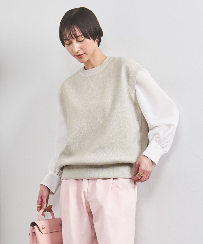 【ユナイテッドアローズ/UNITED ARROWS】のCOMFY ラメ ニットベスト インテリア・キッズ・メンズ・レディースファッション・服の通販 founy(ファニー) https://founy.com/ ファッション Fashion レディースファッション Fashion for Women アウター Coat / Outerwear Collection トップス・カットソー Cut & Sew Tops ニット Knit Tops & Sweaters ベスト&ジレ / 重ね着スタイル Vests & Gilets おすすめ Recommended / Our Picks エレガント 上品 Elegant カーゴパンツ Cargo Pants, Utility Pants ショート Short, Short Length スウェット / スエット Sweatshirt, Sweatwear スカーフ Scarf, Neckwear ネックレス Necklace, Pendant Necklace ノースリーブ Sleeveless, No-Sleeve バランス Balance, Style Balance フォルム Silhouette, Form フラット Flat, Flat Shoes ベスト Vest, Waistcoat |ID: prp329100004634145 ipo3291000000033593603