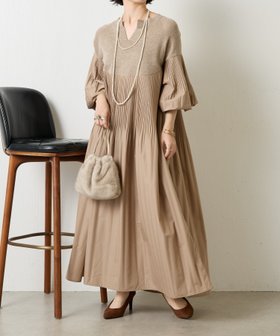 【ジェナ エスパス メルヴェイユ/Jena espace merveilleux】のニットドッキングプリーツワンピース 人気、トレンドファッション・服の通販 founy(ファニー) ファッション Fashion レディースファッション Fashion for Women ワンピース Dresses スマート Smart, Elegant スリーブ Sleeve, Long Sleeve / Short Sleeve バルーン Balloon, Balloon Silhouette プリーツ Pleats, Pleated 再入荷 Restock / Back in Stock おすすめ Recommended / Our Picks |ID:prp329100004634147