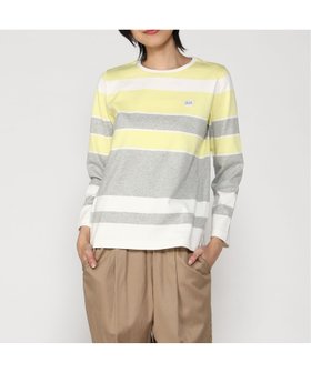 【クロコダイル/CROCODILE】の天竺 ボーダー Tシャツ 人気、トレンドファッション・服の通販 founy(ファニー) ファッション Fashion レディースファッション Fashion for Women トップス・カットソー Cut & Sew Tops シャツ・ブラウス・オフィスカジュアル Elegant Blouses & Button-Ups ロングTシャツ・Tシャツ Longline T-Shirts & Tees イエロー Yellow ボーダー Border, Stripe 春 Spring |ID:prp329100004634219