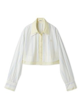 【スナイデル/SNIDEL】のSustainableレイヤードクロップドシャツ 人気、トレンドファッション・服の通販 founy(ファニー) ファッション Fashion レディースファッション Fashion for Women トップス・カットソー Cut & Sew Tops シャツ・ブラウス・オフィスカジュアル Elegant Blouses & Button-Ups イエロー Yellow 春 Spring クロップド Cropped, Short Length 今季 This Season, Current Season ストライプ Stripe, Striped Pattern チュニック Tunic, Long Top トレンド Trend, Trending Now パープル Purple, Violet フェミニン Feminine, Girly 無地 Plain, Solid Color エレガント 上品 Elegant |ID:prp329100004634239