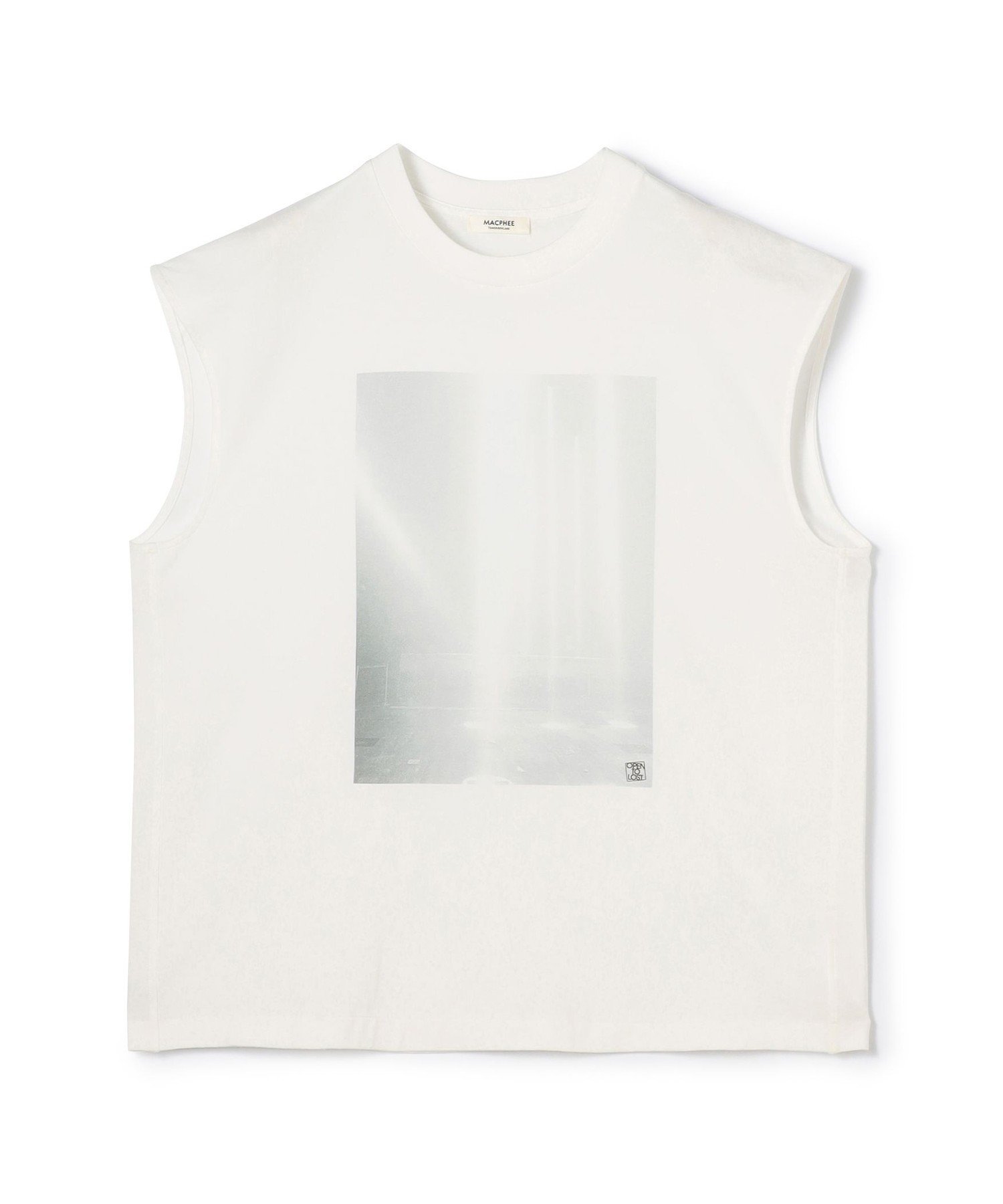 【トゥモローランド/TOMORROWLAND】のフォトプリント ノースリーブTシャツ 人気、トレンドファッション・服の通販 founy(ファニー) 　ファッション　Fashion　レディースファッション　Fashion for Women　トップス・カットソー　Cut & Sew Tops　キャミソール&ノースリーブ　Camisoles & Sleeveless Tops　シャツ・ブラウス・オフィスカジュアル　Elegant Blouses & Button-Ups　ロングTシャツ・Tシャツ　Longline T-Shirts & Tees　インナー　Innerwear　カーディガン　Cardigan, Knitwear　ジャケット　Jacket, Outerwear　スリーブ　Sleeve, Long Sleeve / Short Sleeve　ノースリーブ　Sleeveless, No-Sleeve　プリント　Print, Printed Pattern　モノトーン　Monotone, Black and White　リラックス　Relax, Relaxed Fit　 other-1|ID: prp329100004634262 ipo3291000000033555777