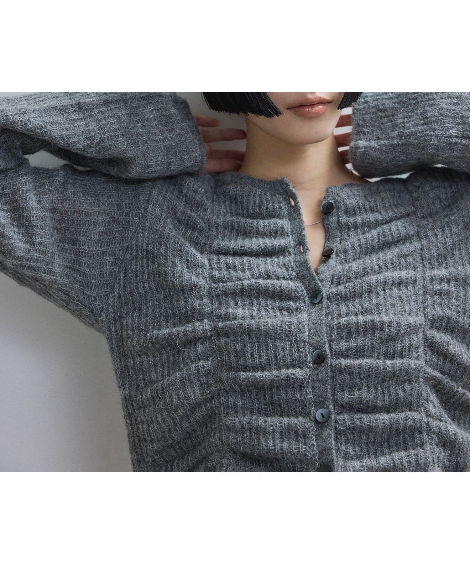 【アダム エ ロペ/ADAM ET ROPE'】の【WEB限定】ダブルモヘアシャーリングカーディガン インテリア・キッズ・メンズ・レディースファッション・服の通販 founy(ファニー) ファッション Fashion レディースファッション Fashion for Women トップス・カットソー Cut & Sew Tops カーディガン・羽織り Layered Style Cardigans インナー Innerwear カーディガン Cardigan, Knitwear キャミソール Camisole, Spaghetti Strap Top コンパクト Compact, Small Size シャーリング Shirring, Ruched ポケット Pocket, Pocket Detail A/W・秋冬 Autumn/Winter おすすめ Recommended / Our Picks 2026年 2026 グレー(07)|ID: prp329100004634558 ipo3291000000034833867