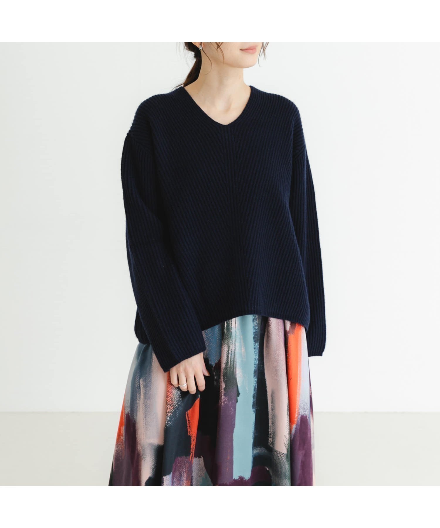【アーバンリサーチ/URBAN RESEARCH】のHAMILTON WOOL 畦Vネックニット インテリア・キッズ・メンズ・レディースファッション・服の通販 founy(ファニー) 　ファッション　Fashion　レディースファッション　Fashion for Women　トップス・カットソー　Cut & Sew Tops　ニット　Knit Tops & Sweaters　Vネックトップス　V-Neck Tops / V-Cut Neckline Shirts　インナー　Innerwear　畦　Ribbed Knit　カットソー　Cut and Sewn Top　シンプル　Simple, Minimal　バランス　Balance, Style Balance　A/W・秋冬　Autumn/Winter　冬　Winter / This Winter　2024年　2024　2024-2025秋冬・A/W　Autumn/Winter 2024–25 AW24–25　NAVY|ID: prp329100004634574 ipo3291000000033614677