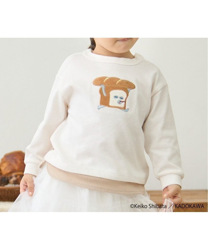 【ナルミヤ オンライン/NARUMIYA ONELINE / KIDS】の【パンどろぼう】アップリケ長袖Tシャツ インテリア・キッズ・メンズ・レディースファッション・服の通販 founy(ファニー) 　ファッション　Fashion　キッズファッション　Fashion for Kids　キャラクター　Character, Licensed Characters　ドッキング　Docking, Mixed Material　ポケット　Pocket, Pocket Detail　人気　Popular, Best Seller　長袖　Long Sleeve, Full Sleeve　オフ ホワイト|ID: prp329100004634602 ipo3291000000033368543