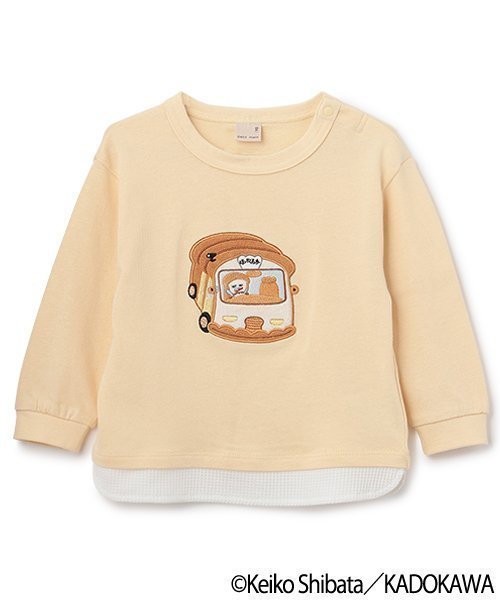 【ナルミヤ オンライン/NARUMIYA ONELINE / KIDS】の【パンどろぼう】アップリケ長袖Tシャツ インテリア・キッズ・メンズ・レディースファッション・服の通販 founy(ファニー) 　ファッション　Fashion　キッズファッション　Fashion for Kids　キャラクター　Character, Licensed Characters　ドッキング　Docking, Mixed Material　ポケット　Pocket, Pocket Detail　人気　Popular, Best Seller　長袖　Long Sleeve, Full Sleeve　クリーム|ID: prp329100004634602 ipo3291000000033368545
