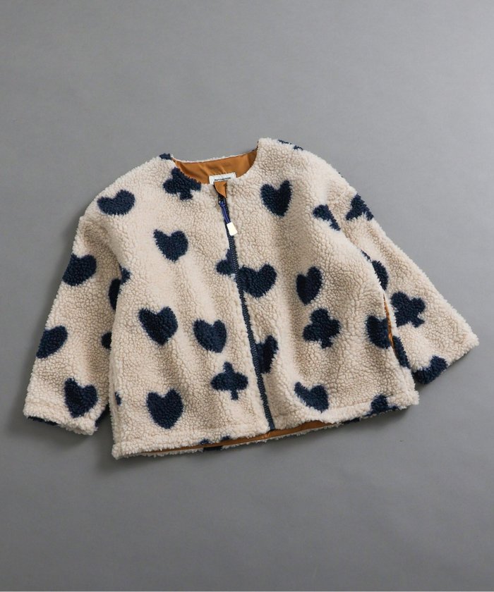【エフオー オンラインストア/F.O.Online Store / KIDS】のジャガードボアジャケット インテリア・キッズ・メンズ・レディースファッション・服の通販 founy(ファニー) https://founy.com/ ファッション Fashion キッズファッション Fashion for Kids アウター Coat Outerwear /Kids おすすめ Recommended / Our Picks ジャケット Jacket, Outerwear タートルネック Turtleneck, High Neck チェック Check, Plaid, Tartan ボーダー Border, Stripe マフラー Scarf, Muffler ワンポイント One Point, Statement Accent 冬 Winter / This Winter |ID: prp329100004634605 ipo3291000000034123620