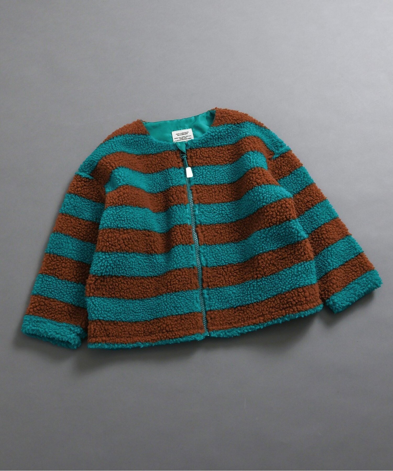【エフオー オンラインストア/F.O.Online Store / KIDS】のジャガードボアジャケット インテリア・キッズ・メンズ・レディースファッション・服の通販 founy(ファニー) 　ファッション　Fashion　キッズファッション　Fashion for Kids　アウター　Coat Outerwear /Kids　おすすめ　Recommended / Our Picks　ジャケット　Jacket, Outerwear　タートルネック　Turtleneck, High Neck　チェック　Check, Plaid, Tartan　ボーダー　Border, Stripe　マフラー　Scarf, Muffler　ワンポイント　One Point, Statement Accent　冬　Winter / This Winter　グリーン|ID: prp329100004634605 ipo3291000000034123626