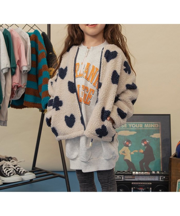 【エフオー オンラインストア/F.O.Online Store / KIDS】のジャガードボアジャケット インテリア・キッズ・メンズ・レディースファッション・服の通販 founy(ファニー) https://founy.com/ ファッション Fashion キッズファッション Fashion for Kids アウター Coat Outerwear /Kids おすすめ Recommended / Our Picks ジャケット Jacket, Outerwear タートルネック Turtleneck, High Neck チェック Check, Plaid, Tartan ボーダー Border, Stripe マフラー Scarf, Muffler ワンポイント One Point, Statement Accent 冬 Winter / This Winter |ID: prp329100004634605 ipo3291000000034774450