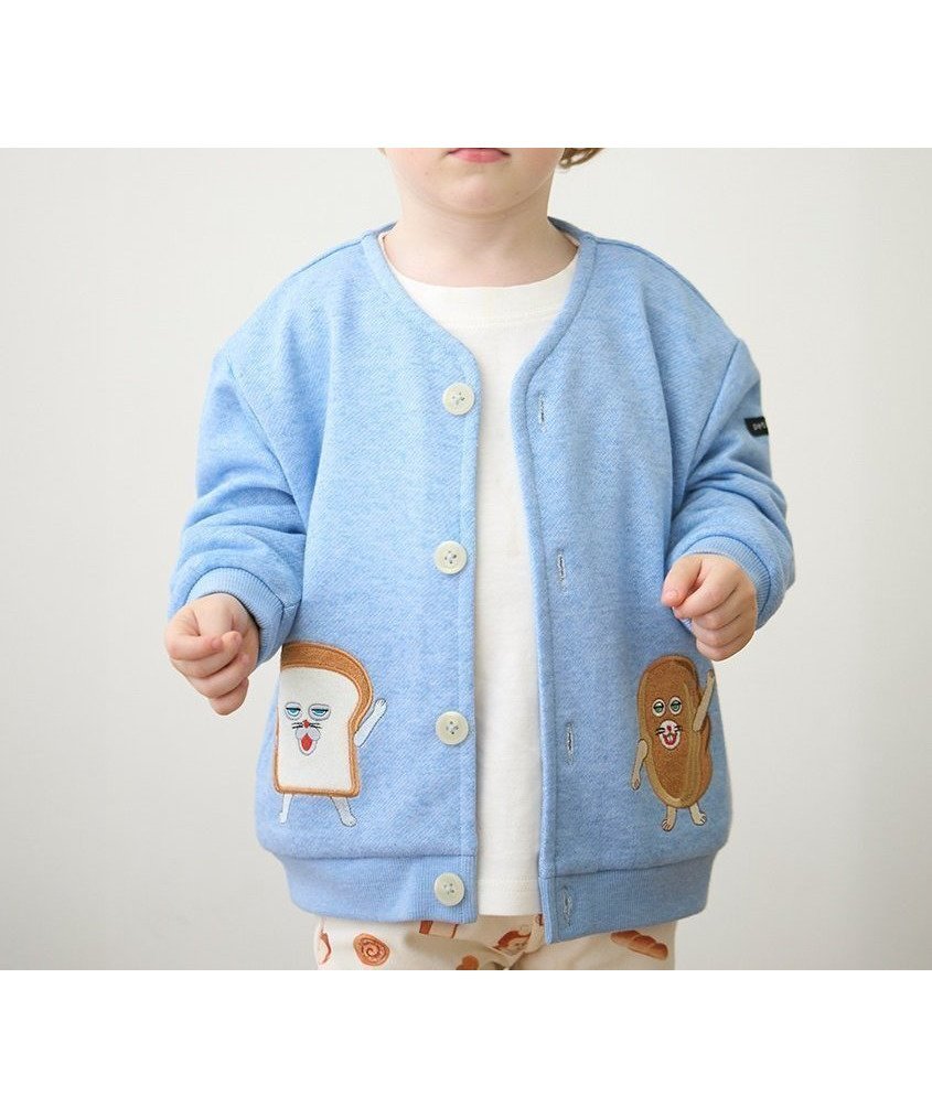 【ナルミヤ オンライン/NARUMIYA ONELINE / KIDS】の【パンどろぼう】カットカーディガン インテリア・キッズ・メンズ・レディースファッション・服の通販 founy(ファニー) 　ファッション　Fashion　キッズファッション　Fashion for Kids　カーディガン　Cardigan, Knitwear　フィット　Fit, Slim Fit　ポケット　Pocket, Pocket Detail　サックス|ID: prp329100004634628 ipo3291000000033481660