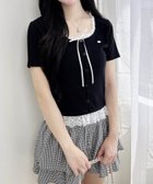 【イング/INGNI】のINGNI/リボン付レースレイヤード風リブTOPs 人気、トレンドファッション・服の通販 founy(ファニー) ファッション Fashion レディースファッション Fashion for Women トップス・カットソー Cut & Sew Tops リボン Ribbon, Bow レース Lace, Lace Fabric ロマンティック Romantic, Feminine Style thumbnail クロ/オフホワイト|ID: prp329100004634824 ipo3291000000033398501