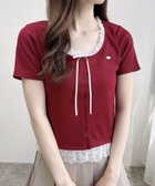 【イング/INGNI】のINGNI/リボン付レースレイヤード風リブTOPs 人気、トレンドファッション・服の通販 founy(ファニー) ファッション Fashion レディースファッション Fashion for Women トップス・カットソー Cut & Sew Tops リボン Ribbon, Bow レース Lace, Lace Fabric ロマンティック Romantic, Feminine Style thumbnail ボルドー/オフホワイト|ID: prp329100004634824 ipo3291000000033398504