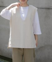 【アーバンリサーチ ドアーズ/URBAN RESEARCH DOORS】のFORK SPOON ジャガードUネックベスト 人気、トレンドファッション・服の通販 founy(ファニー) ファッション Fashion レディースファッション Fashion for Women アウター Coat / Outerwear Collection トップス・カットソー Cut & Sew Tops ベスト&ジレ / 重ね着スタイル Vests & Gilets 2025年 2025 2025春夏・S/S Spring/Summer 2025 SS25 おすすめ Recommended / Our Picks カットソー Cut and Sewn Top シンプル Simple, Minimal ジャカード／ジャガード Jacquard, Woven Pattern タンク Tank Top, Sleeveless Top ベスト Vest, Waistcoat ベーシック Basic, Essential 夏 Summer S/S・春夏 SS, Spring/Summer, Warm Season |ID:prp329100004634946
