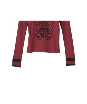 【ヒステリックグラマー/HYSTERIC GLAMOUR】のLEVITATED GIRL チビTシャツ 人気、トレンドファッション・服の通販 founy(ファニー) ファッション Fashion レディースファッション Fashion for Women トップス・カットソー Cut & Sew Tops シャツ・ブラウス・オフィスカジュアル Elegant Blouses & Button-Ups ロングTシャツ・Tシャツ Longline T-Shirts & Tees クラシック Classic, Timeless Style コンパクト Compact, Small Size スーピマ Supima, Premium Cotton フロント Front, Front Design モチーフ Motif, Design Theme レース Lace, Lace Fabric エレガント 上品 Elegant |ID:prp329100004634952