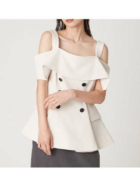 【フレイ アイディー/FRAY I.D】のオフショルペプラムトップス 人気、トレンドファッション・服の通販 founy(ファニー) ファッション Fashion レディースファッション Fashion for Women トップス・カットソー Cut & Sew Tops トレンチ Trench, Trench Coat バランス Balance, Style Balance ペプラム Peplum, Flared Hem モチーフ Motif, Design Theme エレガント 上品 Elegant |ID:prp329100004634956
